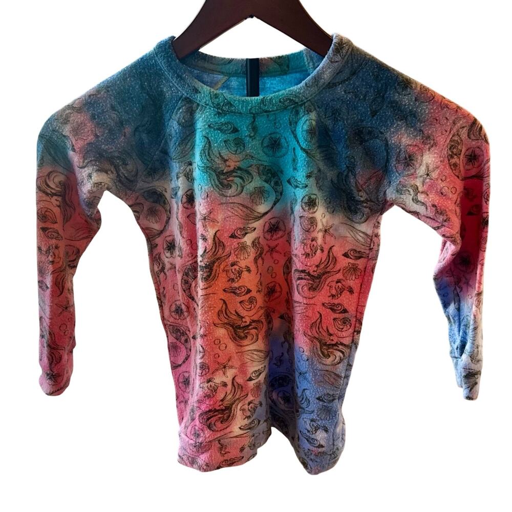 Disney x Chaser Kids Size 6 Little Mermaid Tie Dye Sweatshirt Ariel Pullover